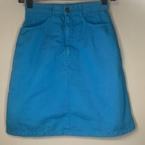 Vintage Jean St Tropez Blue Mini Skirt With Pockets Size 5